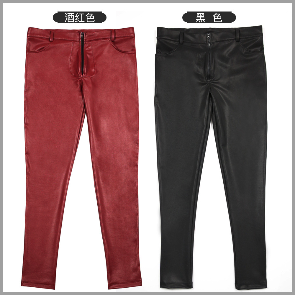 Men's PU Leather Skinny Jeans  - Motorcycle Gear Jeans review and price