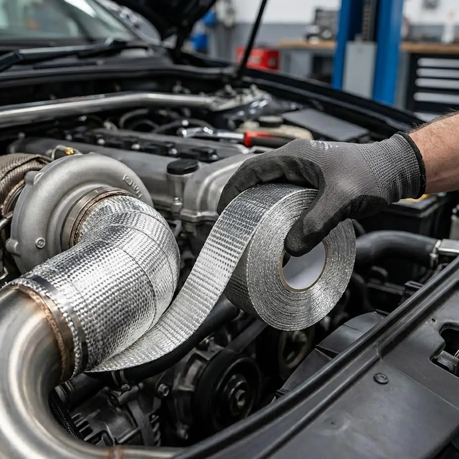 Motorcycle Muffler Thermal Tap - Exhaust Wrap Titanium review and price