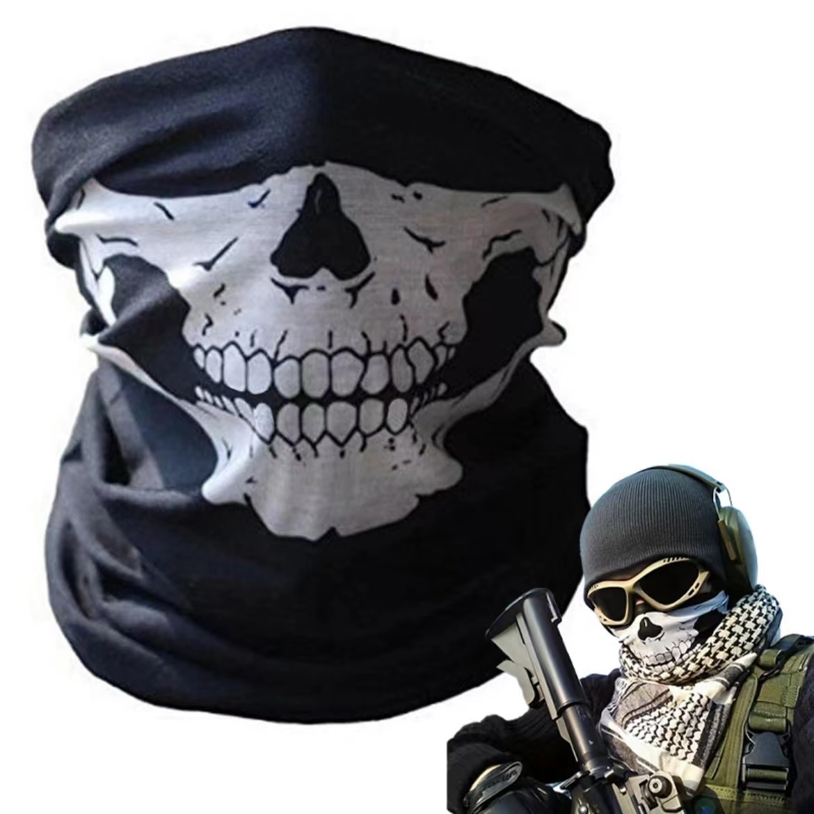 Skull Print Balaclava Face Mas - Motorcycle Gear Youtube review and price