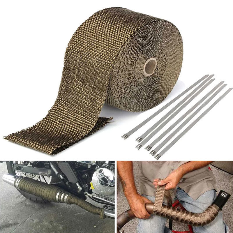NEW*5M  Titanium/Black Exhaust - Exhaust Wrap Titanium review and price
