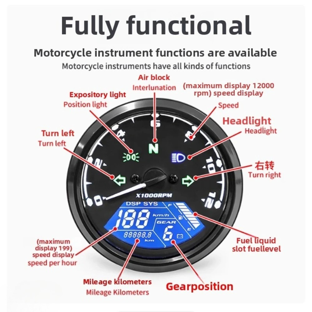 Universal Motorcycle Meter Spe - Gear Indicator Display review and price